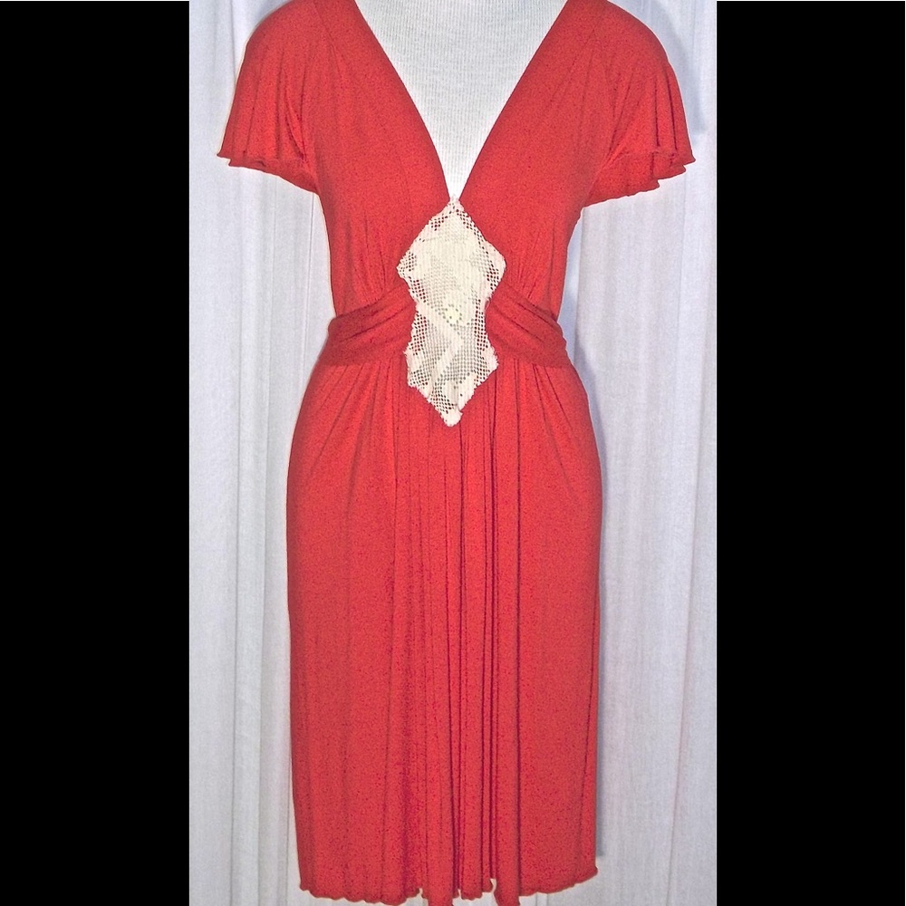 Iodice Brazil cherry red sexy tie dress with lace